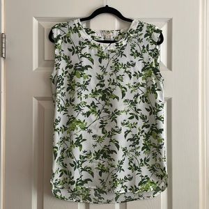 JCREW Leaf Print Sleeveless Blouse